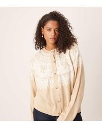 ASOS - Asos Design Curve Bow Detail Yoke Cardigan - Lyst