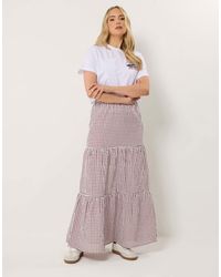 Long Tall Sally - Gingham Maxi Skirt - Lyst