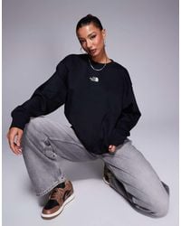 The North Face - Sudadera Negra Extragrande Básica Con Logo De - Lyst