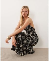 asos edition maternity embroidered floral maxi dress in dobby spot ASOS Asos Edition Maternity Embroidered Floral Maxi Dress In Dobby Spot in  Natural