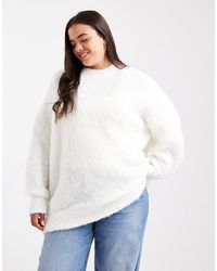 ASOS - Asos Design Curve Oversized Boucle Jumper With Curved Hem - Lyst