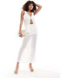 Pull&Bear - Textured Lace Maxi Skirt Co-ord - Lyst