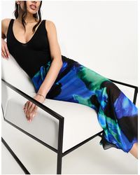 ASOS - Mesh Fishtail Maxi Skirt With Tie Waist - Lyst