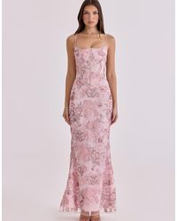 House Of Cb - Naima Hand Beaded Embellished Corset Maxi Dress - Lyst