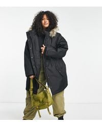 ONLY - Parka Coat With Faux Fur Hood - Lyst