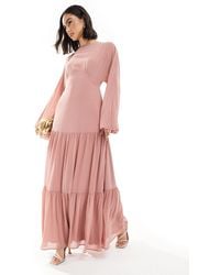TFNC London - Bridesmaid Chiffon Maxi Dress With Tiered Skirt - Lyst