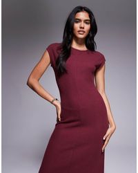 ASOS - Supersoft Grown On Sleeve Seam Detail Midi Dress - Lyst
