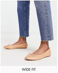 Truffle Collection - Wide Fit Round Toe Ballet Flats - Lyst