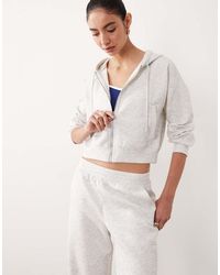 Abercrombie & Fitch - Ypb Cropped Full-zip Fleece Hoodie - Lyst