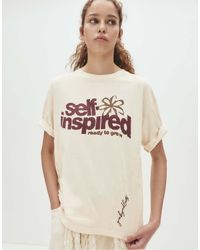 Pull&Bear - T-Shirt Con Stampa Grafica Di Fiore - Lyst