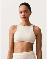 Oysho - Bubble-Texture Crochet Bikini Top - Lyst