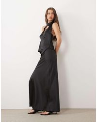 Miss Selfridge - Satin Maxi Skirt Co-ord - Lyst