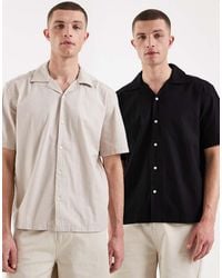 Only & Sons - Set Van 2 Katoenrijke Overhemden Met Reverskraag - Lyst