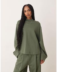 ASOS - Sweatshirt With Waffle Panel Detail - Lyst
