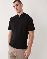 ASOS - Essential Knitted Cotton Blend Zip Polo - Lyst