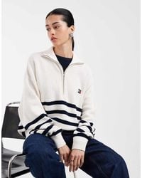 Tommy Hilfiger - Striped Quarter Zip Sweater - Lyst