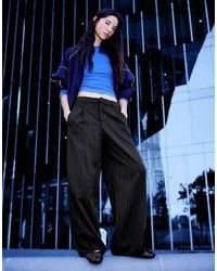 Bershka - Petite Double-Fabric Darted Trousers - Lyst