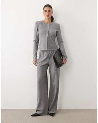 Missy Empire - Ribbed Elasticated Waist Wide Leg Pants - Lyst