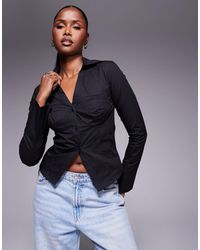 Princess Polly - Zifa - chemise ajustée à surpiqûres - Lyst