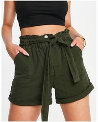 New Look - Pantalones cortos s con cinturilla paperbag - Lyst