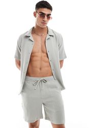 Only & Sons - Short texturé d'ensemble à enfiler - gris pâle - Lyst