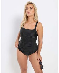 Yours Clothing - Tummy Control Ruched Swimsuit - Lyst