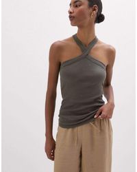 Intimissimi - Ribbed Superior Cotton Crossover Cami - Lyst