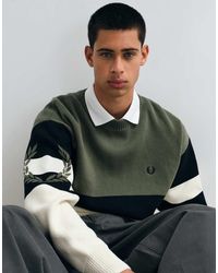 Fred Perry - Maglione Con Logo Grafico A Righe - Lyst
