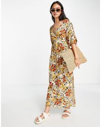 & Other Stories - Midi Dress With Puff Sleeves - Lyst