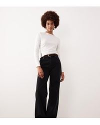 ASOS - Asos Design Tall Wide Leg Jean With Crease Front And Belt - Lyst