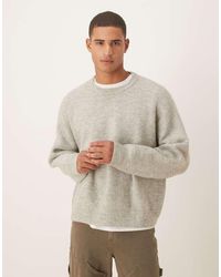 ASOS - Super Oversized Gebreide Trui Met Vissersribbels En Rechte Pasvorm - Lyst