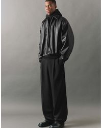 Pull&Bear - Volumineus Jack Met Leereffect - Lyst