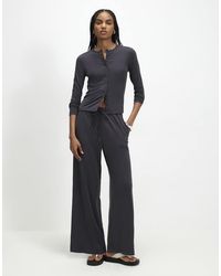 River Island - Soft Touch Wide Leg Trousers - Lyst