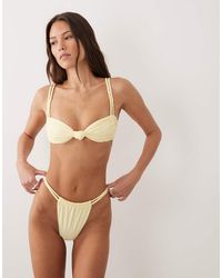 Miss Selfridge - Knot Braided Strap Bikini Top - Lyst