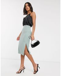 Ted Baker Midirok Met Zijsplit En Textuur - Groen