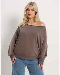 Yours Clothing - Off Shoulder Sweatshirt - Lyst