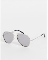 Herren Accessoires Sonnenbrillen runde sonnenbrille in Mettallic für Herren SELECTED 