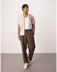 ASOS - Smart Oversized Tapered Pleated Trousers - Lyst