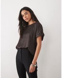Jdy - Top en satin à manches courtes - Lyst