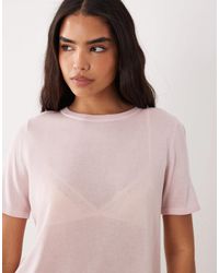 Mango - Fine Knit Short Sleeve T-shirt - Lyst