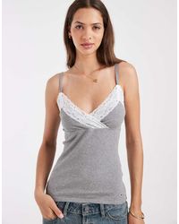 Hollister - Wrap Front Lace Cami - Lyst