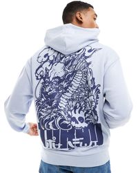 ASOS - Sweat à capuche oversize avec imprimé dragon au dos et logo en relief sur la poitrine - lilas - Lyst