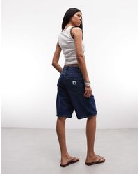 Carhartt - Brandon short en jean coupe ample délavé foncé - Lyst