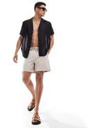 ASOS - Relaxed Fit Short Sleeve Revere Collar Sheer Shirt - Lyst