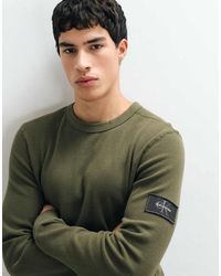 Calvin Klein - Badge Waffle Long Sleeve Crew Neck T-shirt - Lyst