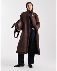 Object - Borg Lined Faux Shearling Reversible Maxi Coat - Lyst