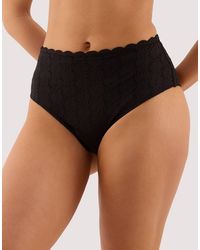 Peek & Beau - Nikki Broderie Scallop High Waist Bikini Brief - Lyst