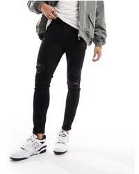 ASOS - Spray On Jeans With Power Stretch And Heavy Rips - Lyst