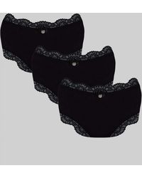 Boux Avenue - 3 Pack Tatiana Plain Shorts Floral Lace Trim Underwear - Lyst