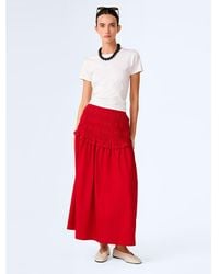 OMNES - Skirts Haley Drop Waist Cotton Midi Skirt - Lyst